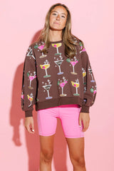 Queen of Sparkles - Brown Cosmo Sweatshirt