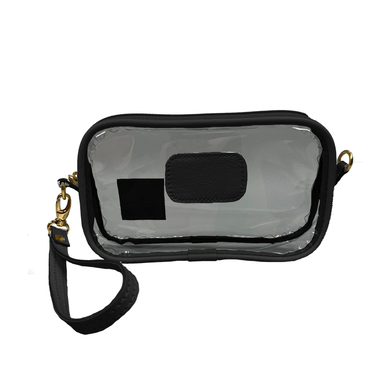 Jon Hart Design - Clear Wristlet - Black Leather