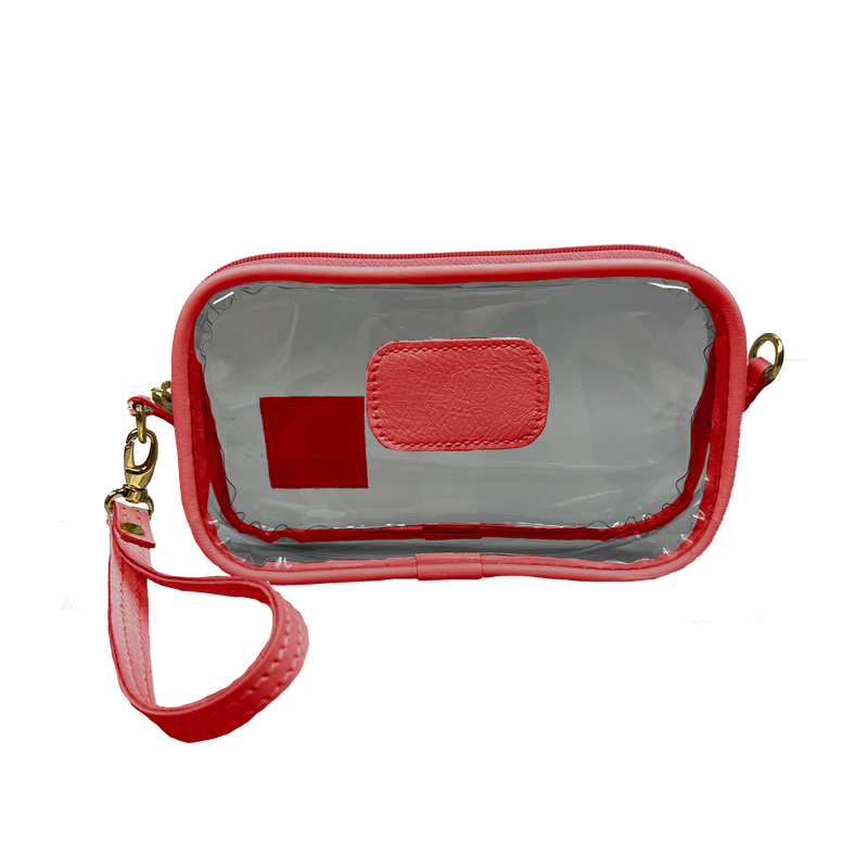 Jon Hart Design - Clear Wristlet - Cherry Leather