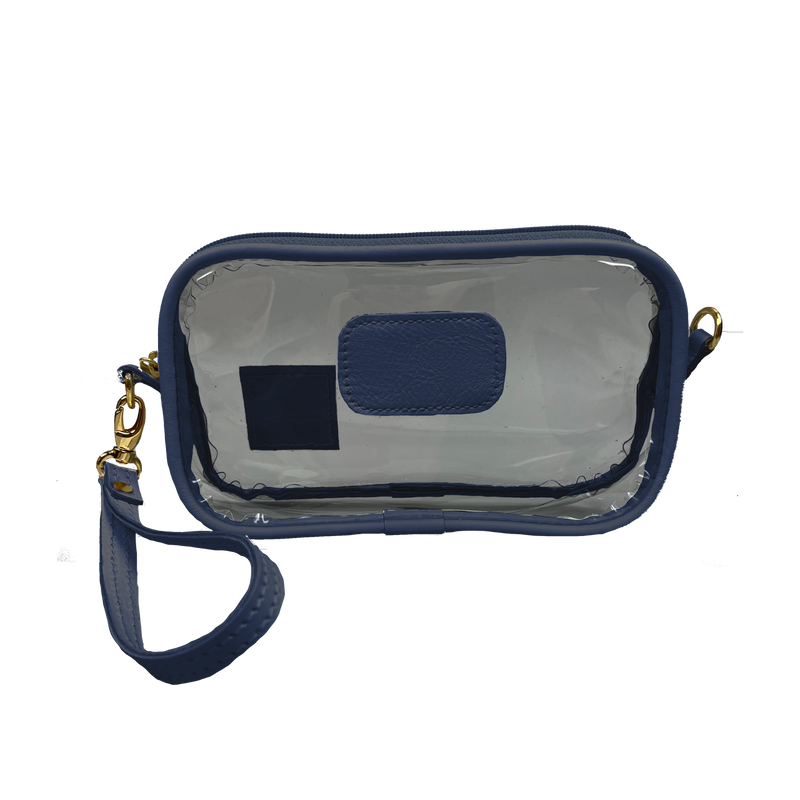 Jon Hart Design - Clear Wristlet - Navy Leather