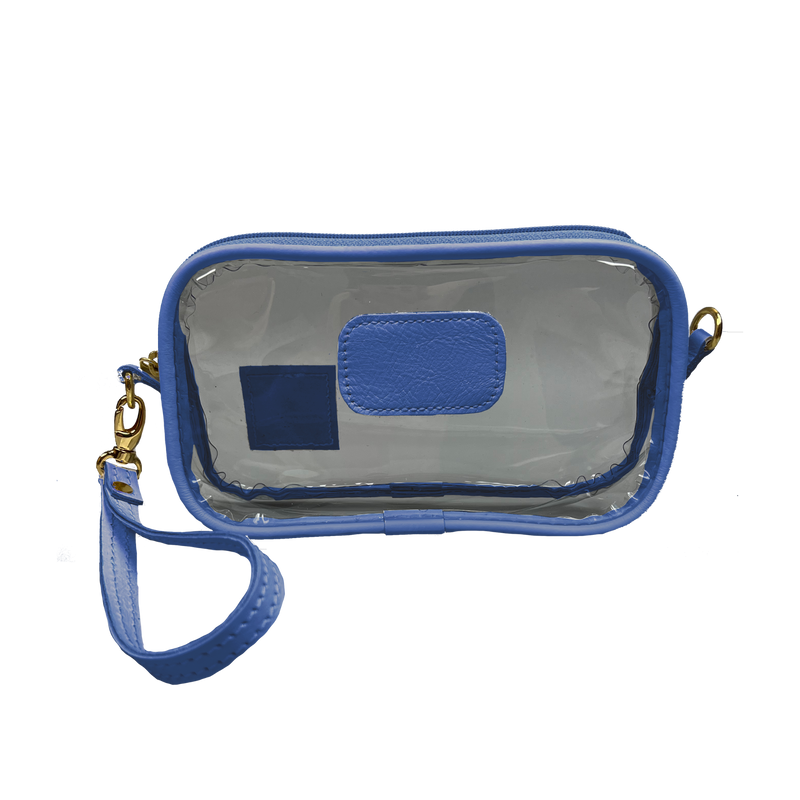 Jon Hart Design - Clear Wristlet - Royal Blue Leather