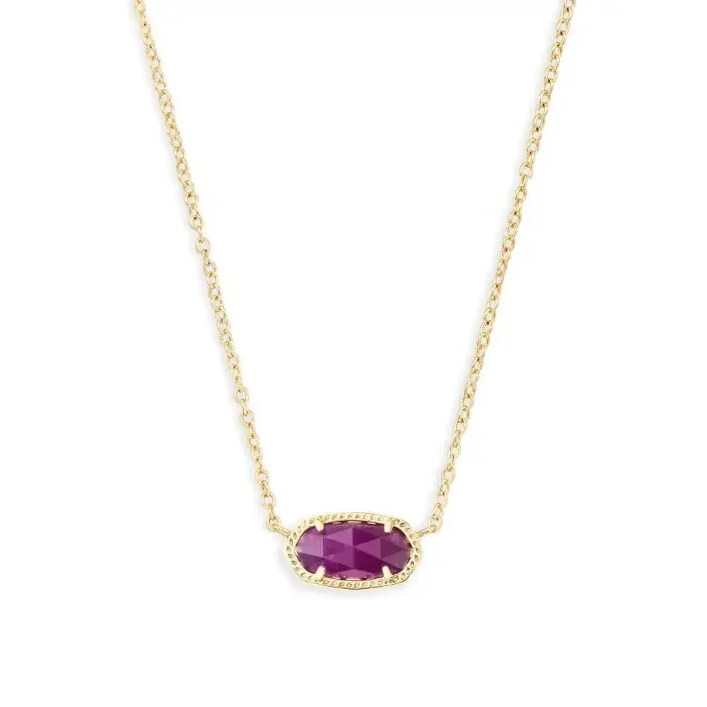 14K YELLOW GOLD TRIANGLE NECKLACE WITH ONE 0.30CT ROUND AMETHYST 18