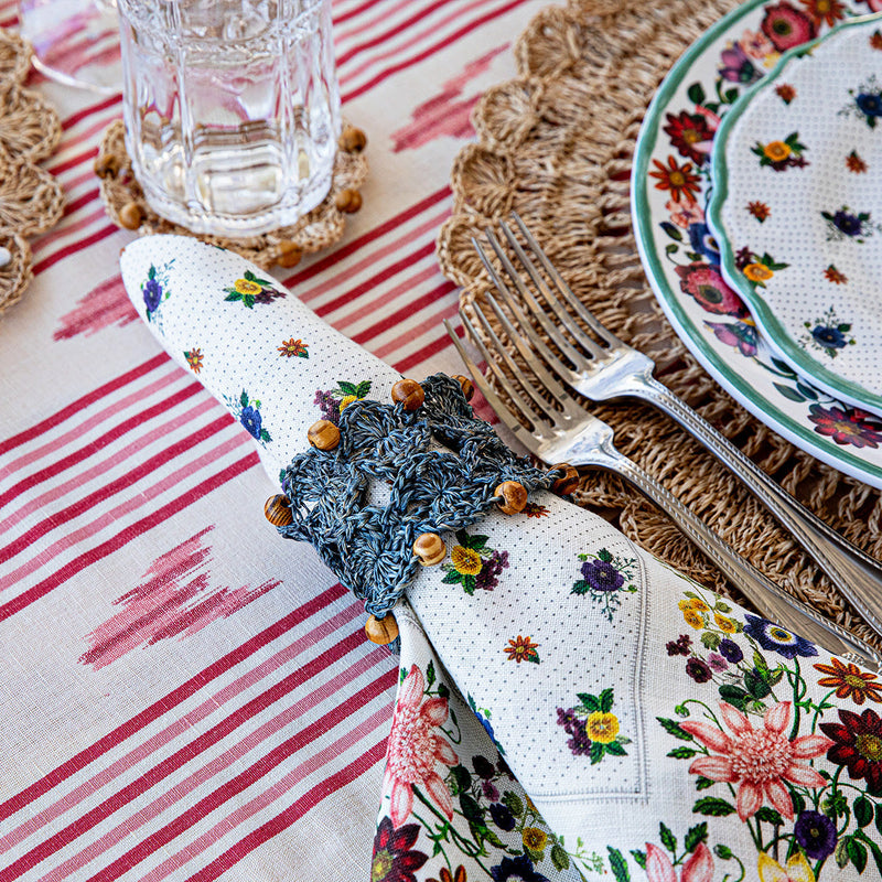 Juliska - Table Accessories - Macrame Napkin Ring - Chambray