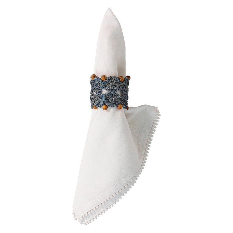 Juliska - Table Accessories - Macrame Napkin Ring - Chambray