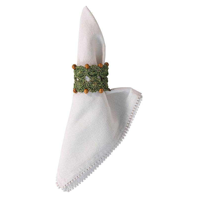 Juliska - Table Accessories - Macrame Napkin Ring - Green