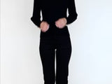 Black V-Neck Sweater with Multicolor Buttons